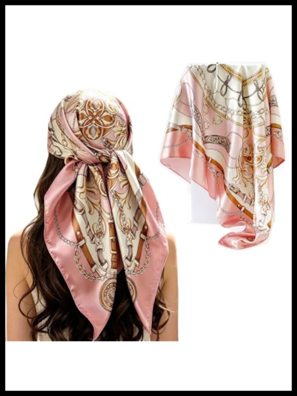 Satin Silk Feel Hair Scarf 35x35 Bandana Wrap for Women